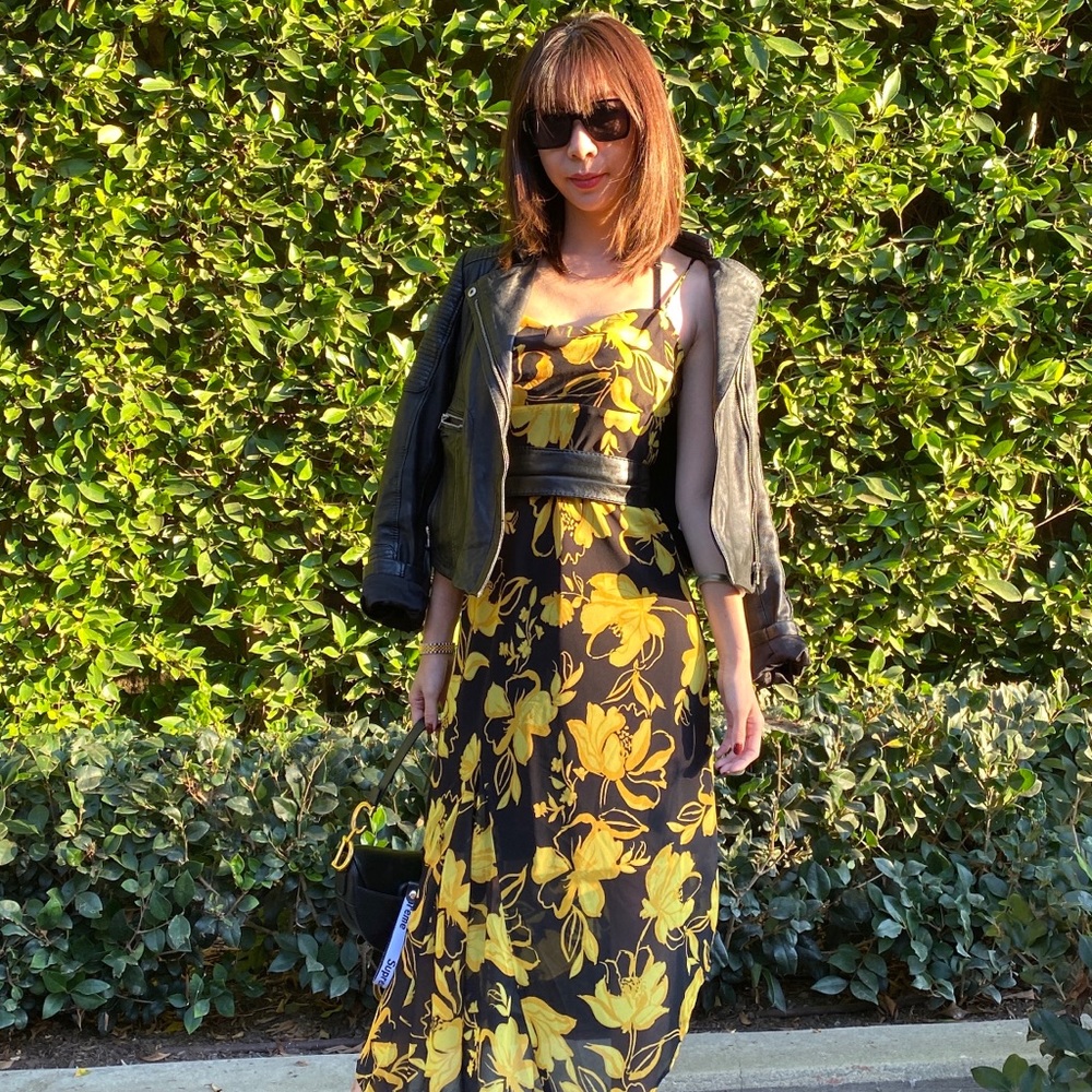 C/MEO on and off midi dress